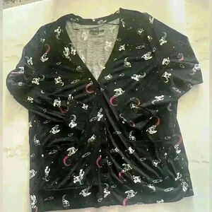 Power Puff Girls black lightweight button up cardigan  women’s plus size 1.